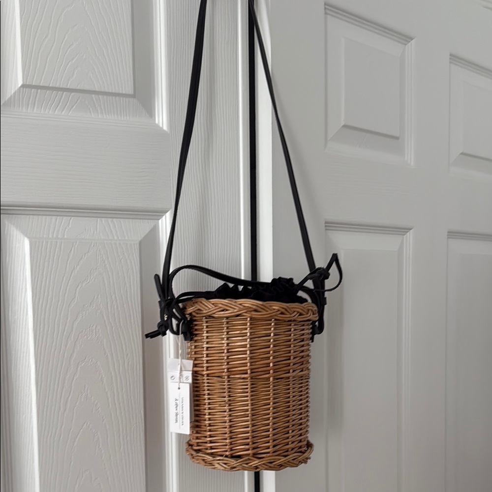 & Other Stories Woven Basket Mini Bag in Brown and Black